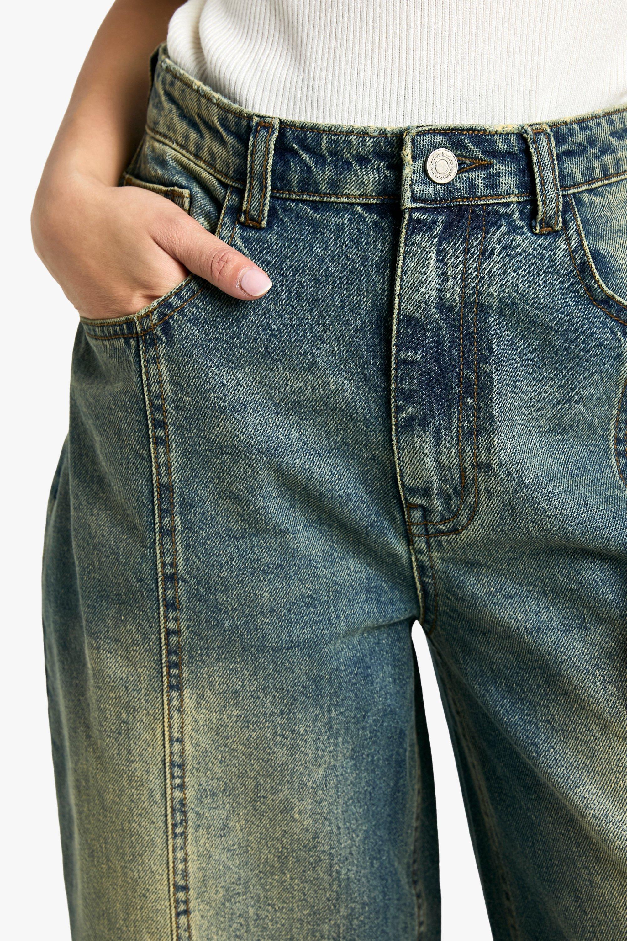 Seam Detail Straight Leg Jean | boohoo USA